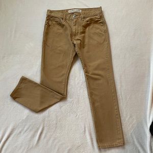 Express Men’s Rocco Slim Fit Skinny Leg Tan Jeans